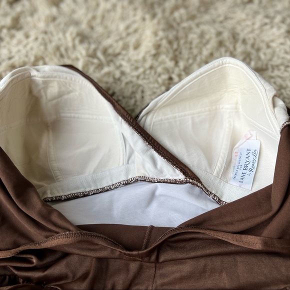 Vintage Robby Len for Lane Bryant Skirted Brown One Piece Bathing Suit - Picture 9 of 12